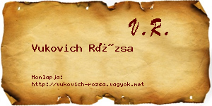 Vukovich Rózsa névjegykártya